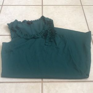 Green dress with ruffle detail